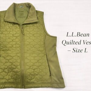 L.L.Bean Women’s Quilted Insulated Vest Green Size Large